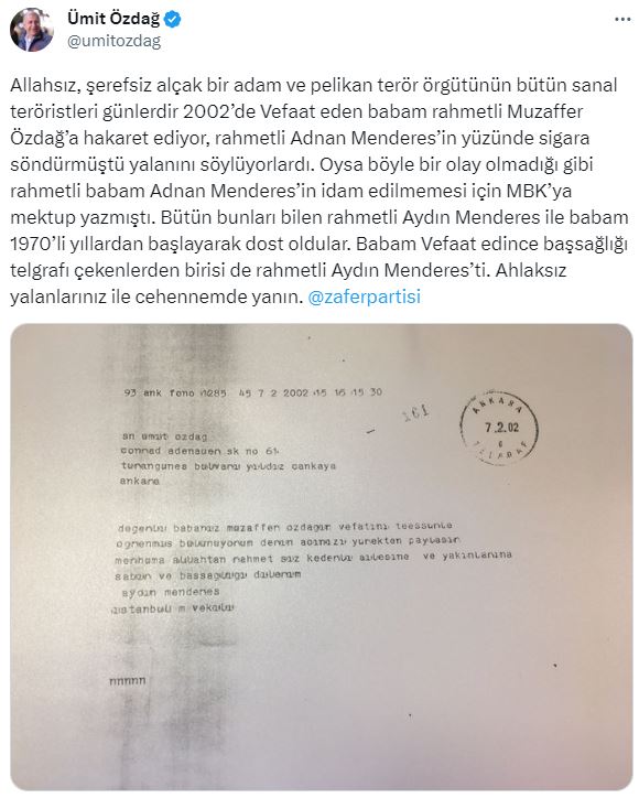 Babası, Menderes'in yüzünde sigara mı söndürdü? Özdağ'dan iddialara zehir zemberek yanıt