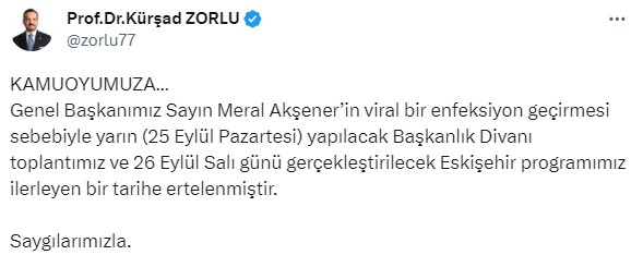 İYİ Parti Genel Başkanı Meral Akşener hastaneye kaldırıldı