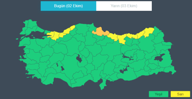 Meteoroloji'den 11 il için turuncu ve kodlu uyarı yapıldı, Samsun'da eğitime 1 gün ara verildi