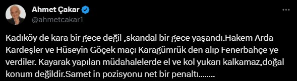 Fenerbahçe-Karagümrük maçındaki pozisyon Ahmet Çakar'ı dehşete düşürdü: Skandal