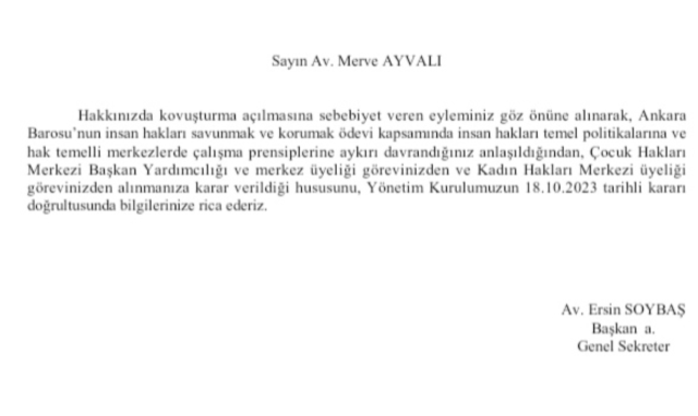 Ankara Barosu'nun LGBT+ etkinliğine tepki gösteren avukatın görevleri elinden alındı