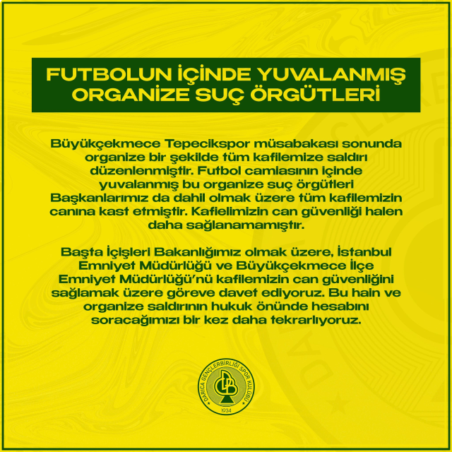 Türkiye'de futbol kulübüne silahlı saldırı! Darıca Gençlerbirliği'nin oyuncularına mermi yağdırdılar