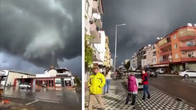 Muğla'da çıkan hortum koca ağaçları yerinden söktü, çatıları uçurdu