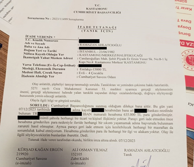 Banka hesabına yanlışlıkla gönderilen 635 bin TL'yi sahibine iade etti