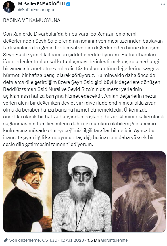 İYİ Parti'de Şeyh Said krizi! Diyarbakır'da Ensarioğlu'na destek veren 12 bin 750 kişi istifa etti