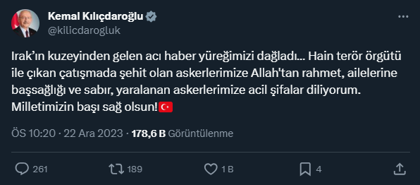 Şehitler için siyasilerden peş peşe taziye mesajları