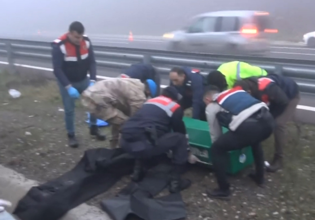 Kuzey Marmara otoyolunda 11 kişinin öldüğü zincirleme kazadan ilk görüntüler