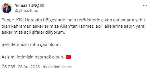 Kuzey Irak'ta şehit düşen 6 askerimiz için siyasilerden taziye mesajları