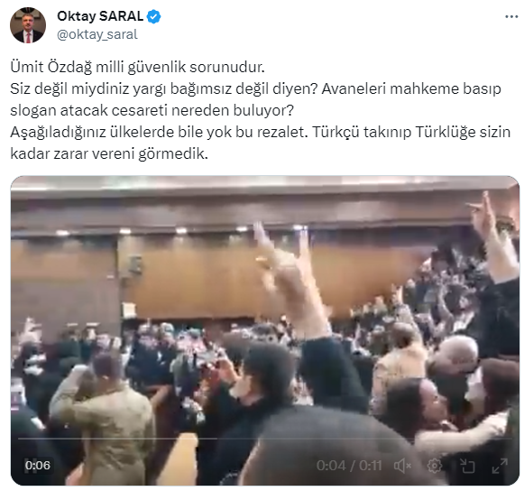 Gazetecilerin duruşmasında Ümit Özdağ ve beraberindeki grubun slogan atması tepki çekti