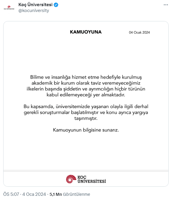 Öğrenci yurdunda TÜBİTAK birincisine işkence iddiası! Koç Üniversitesi ve Ümit Özdağ'dan art arda açıklamalar