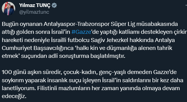 Gözaltına alınan Antalyaspor'un İsrailli futbolcusu Sagiv Jehezkel serbest bırakıldı