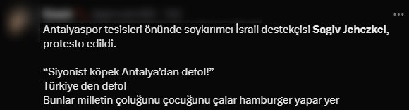 Gözaltına alınan İsrailli futbolcu Jehezkel'e tepkiler çığ gibi: Siyonist köpek Antalya'dan defol