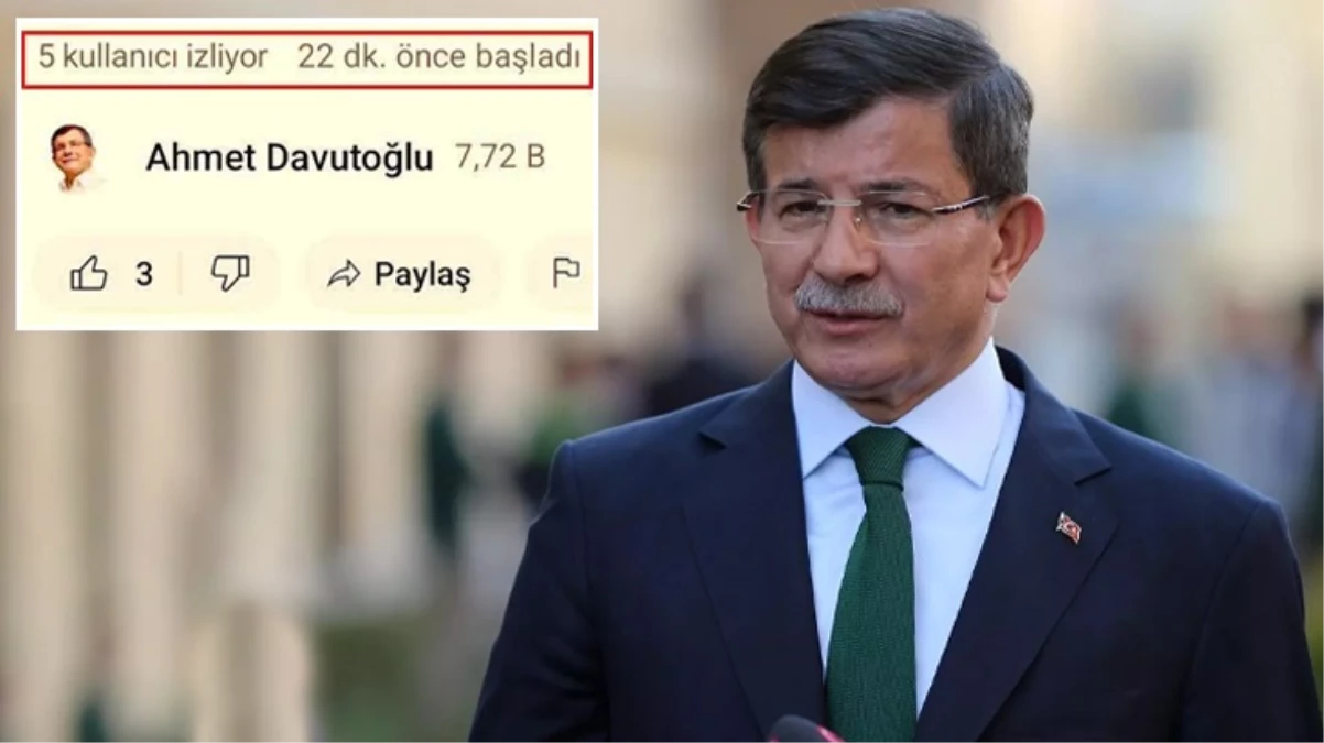 Ahmet Davutoğlu'nun açtığı yayını yalnızca 5 kişi izledi! Durumu fark eden herkes aynı soruyu yöneltti