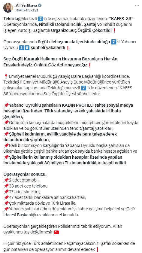 Yurtdışı bağlantılı organize suç örgütü çökertildi! Elebaşı dahil 18 şüpheli yakalandı