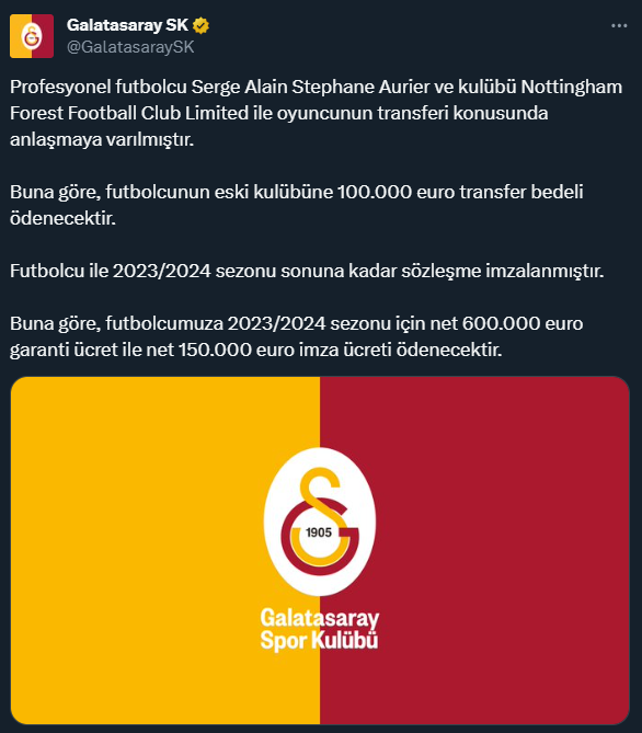 Galatasaray Stephane Aurier'i ve Carlos Vinicius'u renklerine bağladı