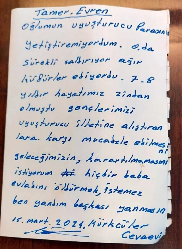 Oğlunu öldüren baba cezaevinden mesaj gönderdi: Ben yandım, başkası yanmasın