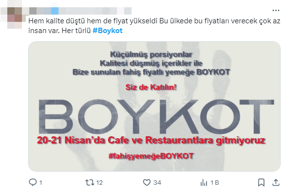 Sosyal medyada boykot çağrısı: Cumartesi-pazar kafe ve restoranlara gitmeyin