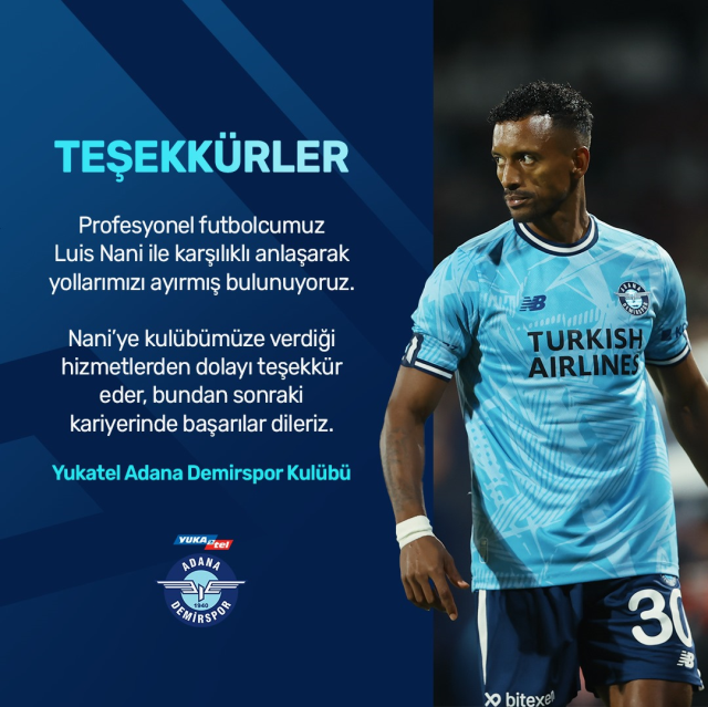 Adana Demirspor, Luis Nani ile yollarını ayırdı